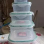 Kitchen Containers Set, Fridge Storage Boxes, Plastic Containers for Kitchen Organizer, Kitchen Accessories Items for Storage Organizer, Snap-Seal (lunch box/storage organizer) (5 Ps Set).
