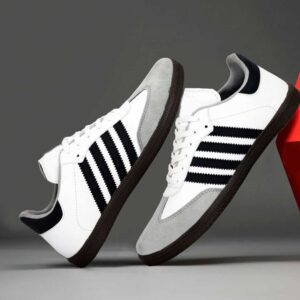 ANJRS Men’s White Stripe Sneakers
