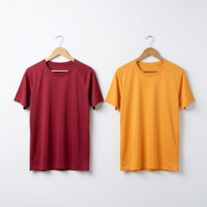 Pack of 2 Men’s Maroon & Yellow Solid Round Neck T-Shirts