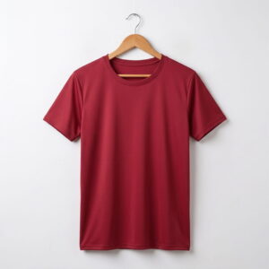 Round Neck Solid T-Shirt for Men (Maroon, S)