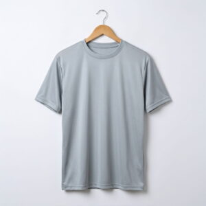 Men’s Grey Solid Round Neck T-Shirt