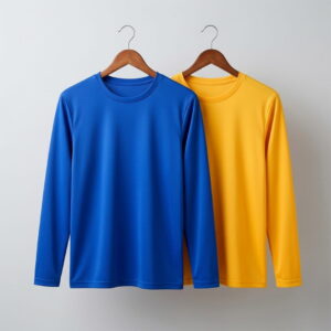 Round Neck Solid T-Shirt for Men (Royal Blue & Yellow, S) (Pack of 2)