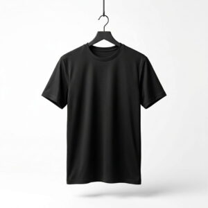 Men’s Black Solid Round Neck T-Shirt