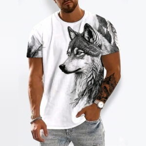 SPAB Printed Casual Dog T-Shirt for Men & Women – White