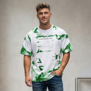 SPAB Printed Casual Green & White T-Shirt for Men & Women