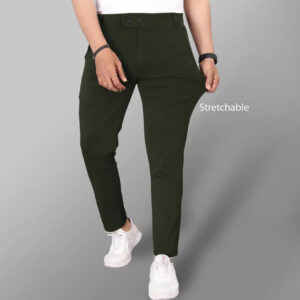 Bottle Green Stretch Fit Men’s Trousers