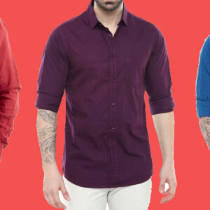 Premium 3-Piece Casual Men’s Shirt Set — Multicolor