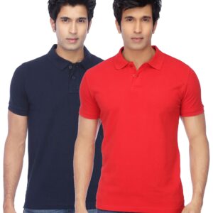 Men’s Cotton Blend Half-Sleeve Polo T-Shirt Combo Pack