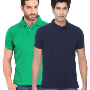 Men’s Cotton Blend Polo T-Shirt Combo (Pack of 2)