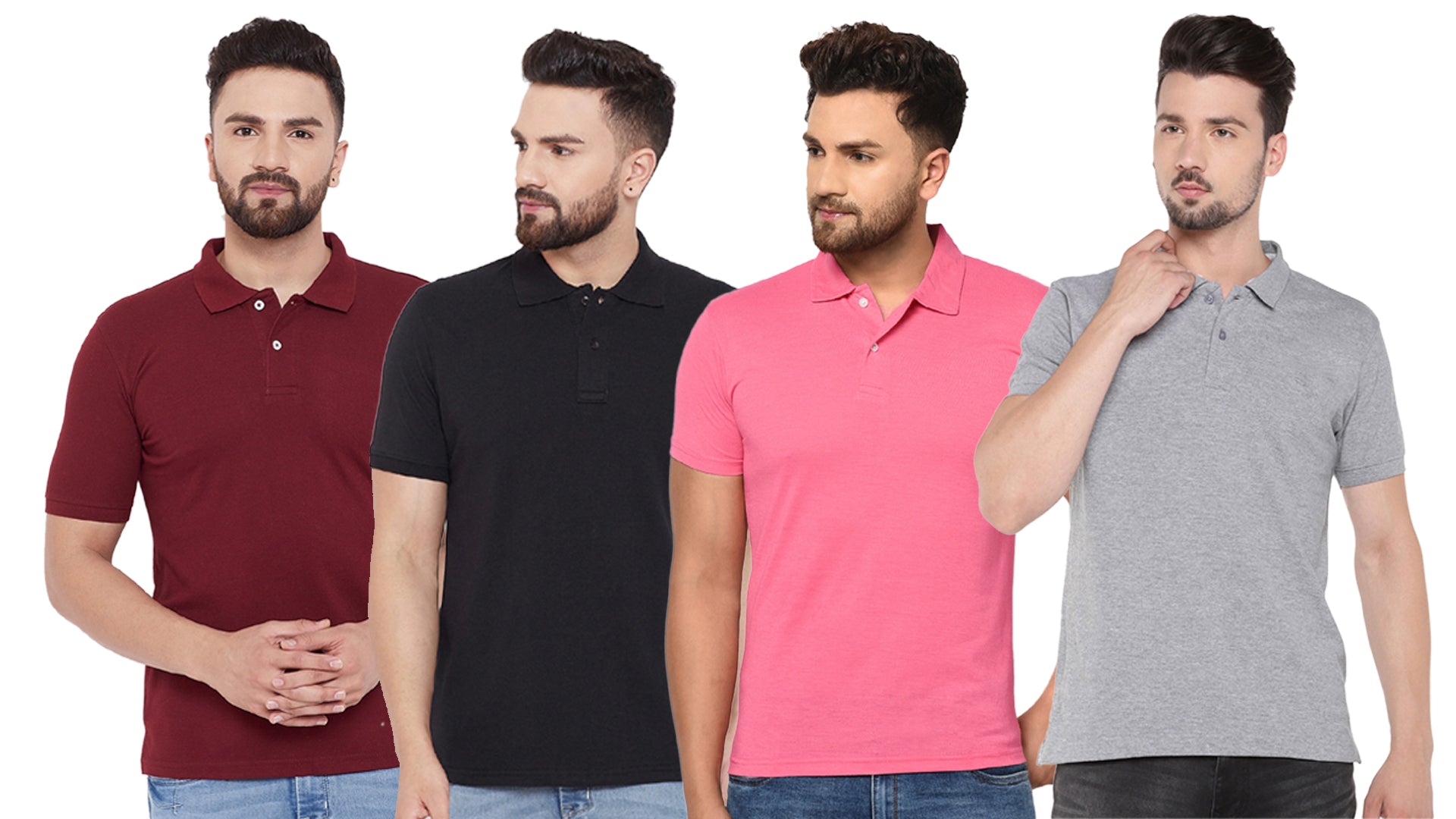 Ketex Cotton Blend Half Sleeves Polo Tshirt (Pack of 4)