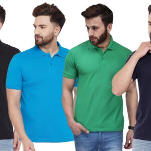 Ketex Cotton Blend Half Sleeves Polo Tshirt (Pack of 4)