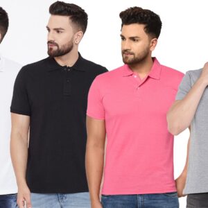 Ketex Cotton Blend Half Sleeves Polo Tshirt (Pack of 4)