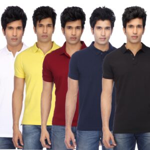 Ketex Cotton Blend Half Sleeves Polo Tshirt (Pack of 5)