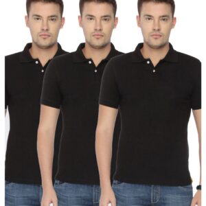 Men’s Cotton Blend Casual Polo T-Shirts (Pack of 3)