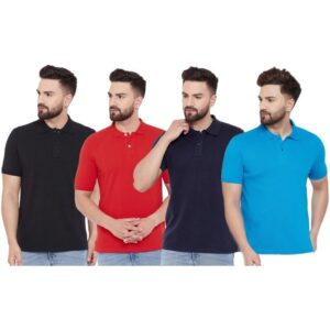 Ketex Cotton Blend Half Sleeves Polo Tshirt (Pack of 4)