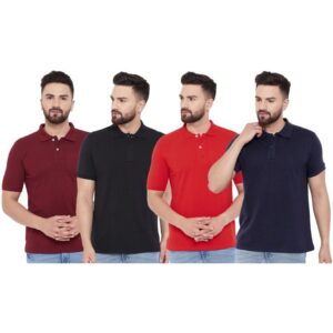 Ketex Cotton Blend Half Sleeves Polo Tshirt (Pack of 4)