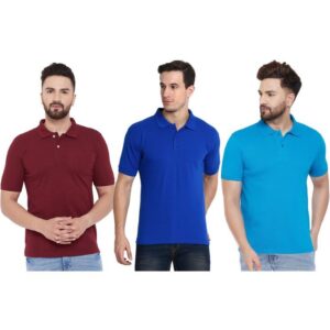 Ketex Cotton Blend Half Sleeves Polo Tshirt (Pack of 3)