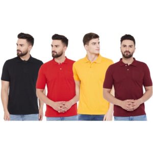 Ketex Cotton Blend Half Sleeves Polo Tshirt (Pack of 4)