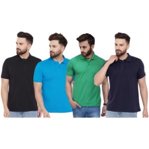 Ketex Cotton Blend Half Sleeves Polo Tshirt (Pack of 4)