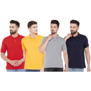 Ketex Cotton Blend Half Sleeves Polo Tshirt (Pack of 4)