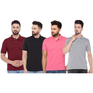 Ketex Cotton Blend Half Sleeves Polo Tshirt (Pack of 4)