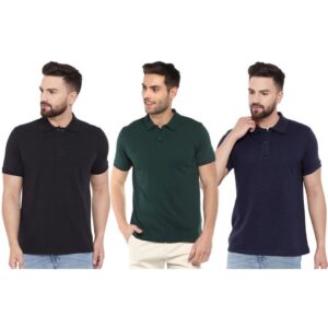Ketex Cotton Blend Half Sleeves Polo Tshirt (Pack of 3)