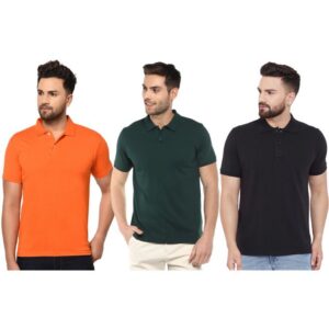 Ketex Cotton Blend Half Sleeves Polo Tshirt (Pack of 3)