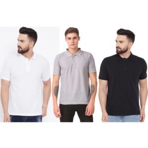 Ketex Cotton Blend Half Sleeves Polo Tshirt (Pack of 3)