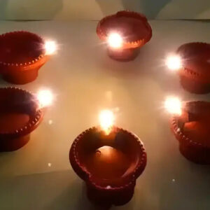 Led Brown Diya with Water Senor (Pack of 6)