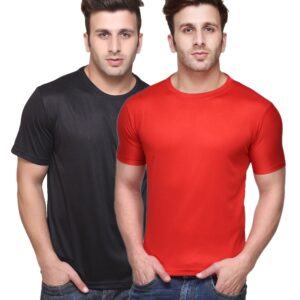 Ketex Round Neck Men's Polyester Blend Dri Fit T-Shirts (Pack of 2)