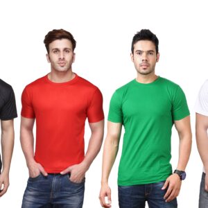 Ketex Polyester Dri-Fit Half Sleeves Round Neck T-Shirt ( Pack of 4 )