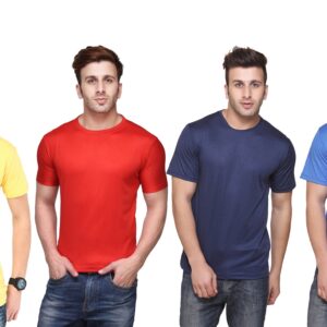 Ketex Polyester Dri-Fit Half Sleeves Round Neck T-Shirt ( Pack of 4 )