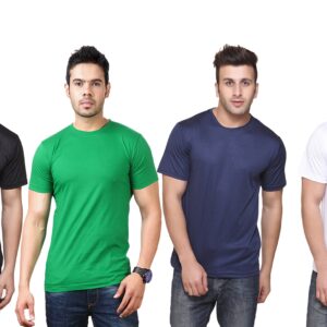 Ketex Polyester Dri-Fit Half Sleeves Round Neck T-Shirt ( Pack of 4 )
