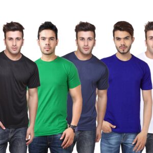 Ketex Polyester Dri-Fit Half Sleeves Round Neck T-Shirt ( Pack of 4 )