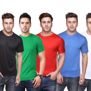 Ketex Polyester Dri-Fit Half Sleeves Round Neck T-Shirt ( Pack of 4 )