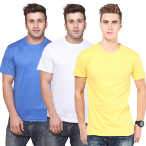 Ketex Round Neck Men's Polyester Blend Dri Fit T-Shirts (Pack of 3)