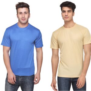 Ketex Round Neck Men's Polyester Blend Dri Fit T-Shirts (Pack of 2)