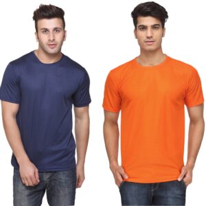 Ketex Round Neck Men's Polyester Blend Dri Fit T-Shirts (Pack of 2)