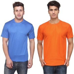 Ketex Round Neck Men's Polyester Blend Dri Fit T-Shirts (Pack of 2)
