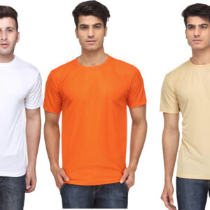 Ketex Round Neck Men's Polyester Blend Dri Fit T-Shirts (Pack of 3)