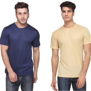 Ketex Round Neck Men's Polyester Blend Dri Fit T-Shirts (Pack of 2)