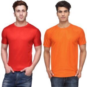 Ketex Round Neck Men's Polyester Blend Dri Fit T-Shirts (Pack of 2)