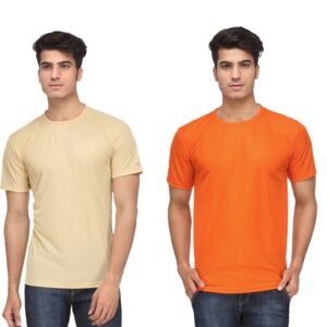 Ketex Round Neck Men's Polyester Blend Dri Fit T-Shirts (Pack of 2)