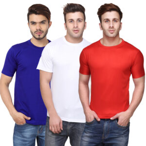 Ketex Round Neck Men's Polyester Blend Dri Fit T-Shirts (Pack of 3)