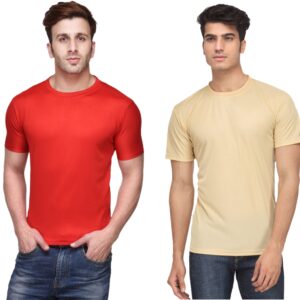 Ketex Round Neck Men's Polyester Blend Dri Fit T-Shirts (Pack of 2)