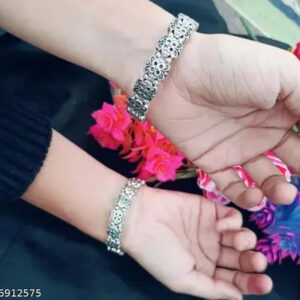 Silver Sterling Silver Kada  (Pack of 2)