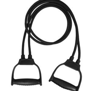 Premium Double Toning Tube Resistance Band for Workout for Men & Women, Exercise Bands with Heavy Quality Grip (Black)