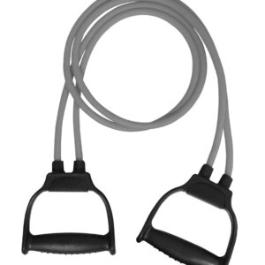 Premium Double Toning Tube Resistance Band for Workout for Men & Women, Exercise Bands with Heavy Quality Grip (Grey)
