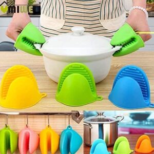 Silicone Pot Holders Heat Resistant, Oven Mitts Gloves Cooking Pinch Grips Glove Hand Clip