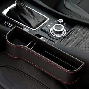 Leather Car Boot Bag: Driver Seat Gap Filler Console Side Pocket with Bottle/Can Holder pack of 1